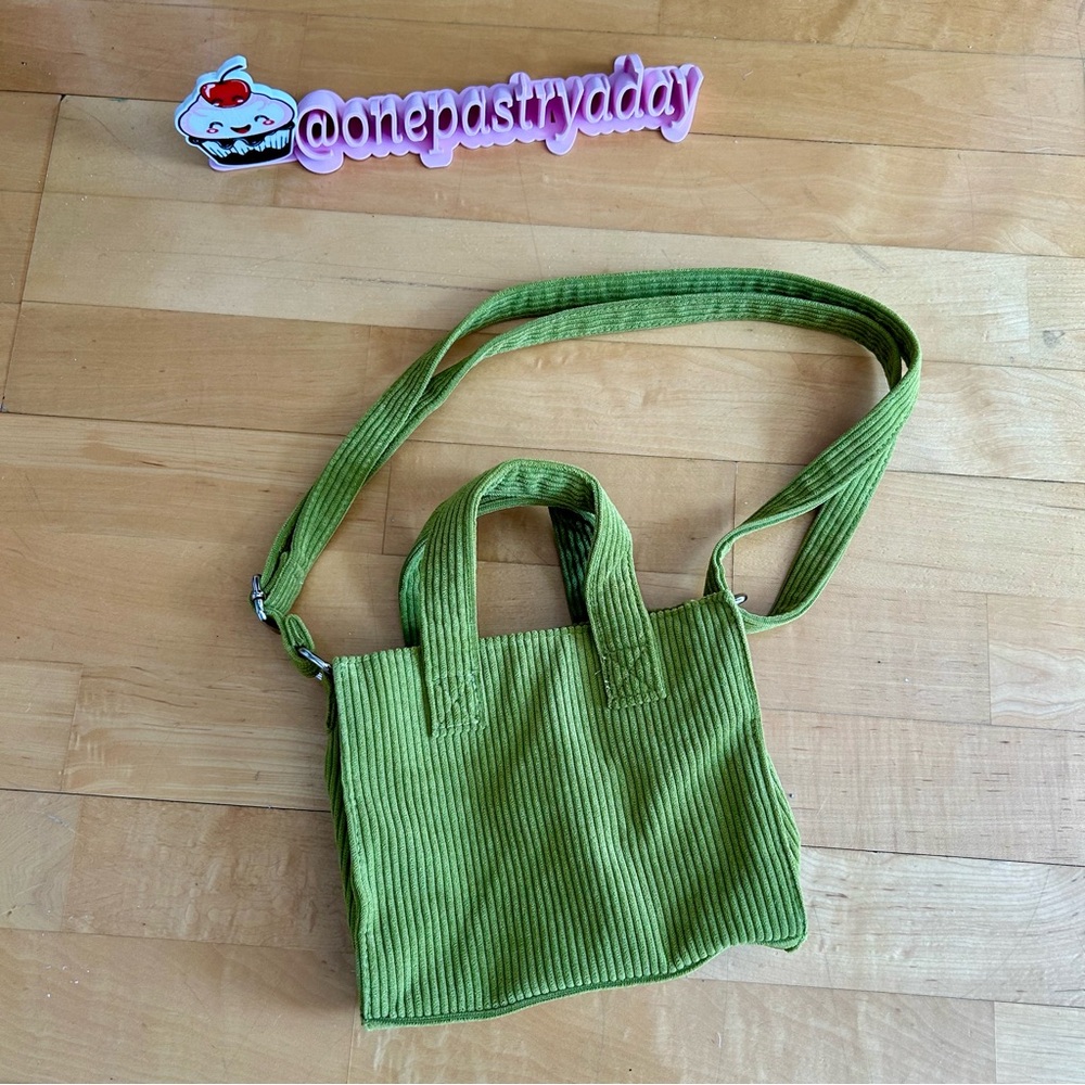 wild fable Corduroy Mini Crossbody Handbag, Fun Lime Green, Adjustable Strap - Picture 4 of 14